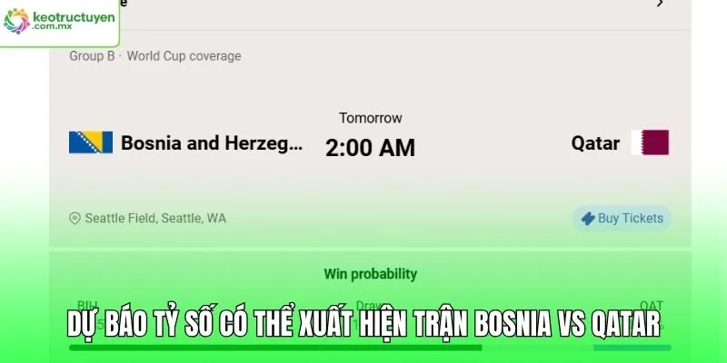 Dự báo tỷ số có thể xuất hiện trận Bosnia vs Qatar